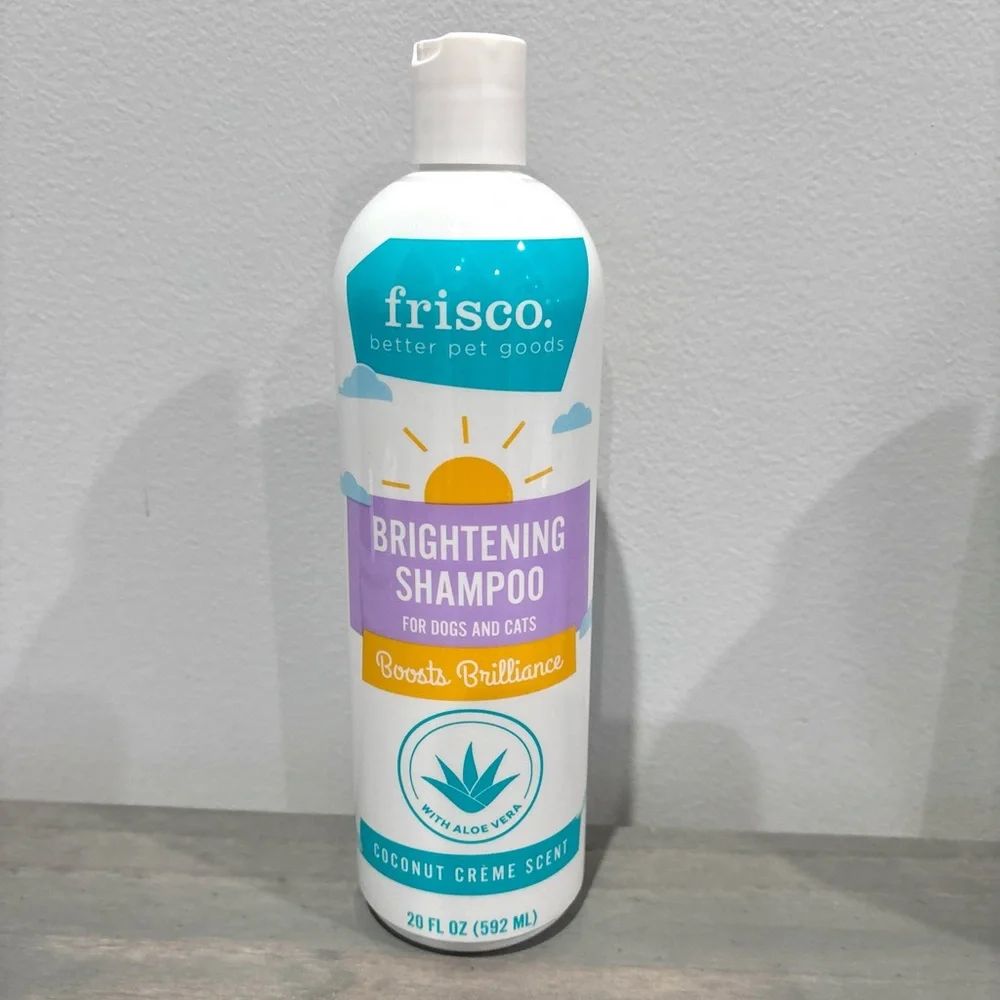 Frisco Dog & Cat Pet Brightening Shampoo W/ Aloe Vera- Coconut Creme Scent 20 Oz